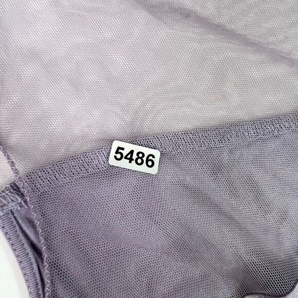 Free People Riley Chiffon Asymmetric Tank Top Medium Lilac Sheer Sleeveless Mesh - Picture 9 of 9